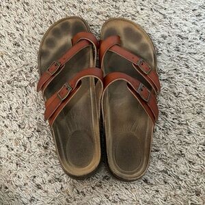 brown sandals